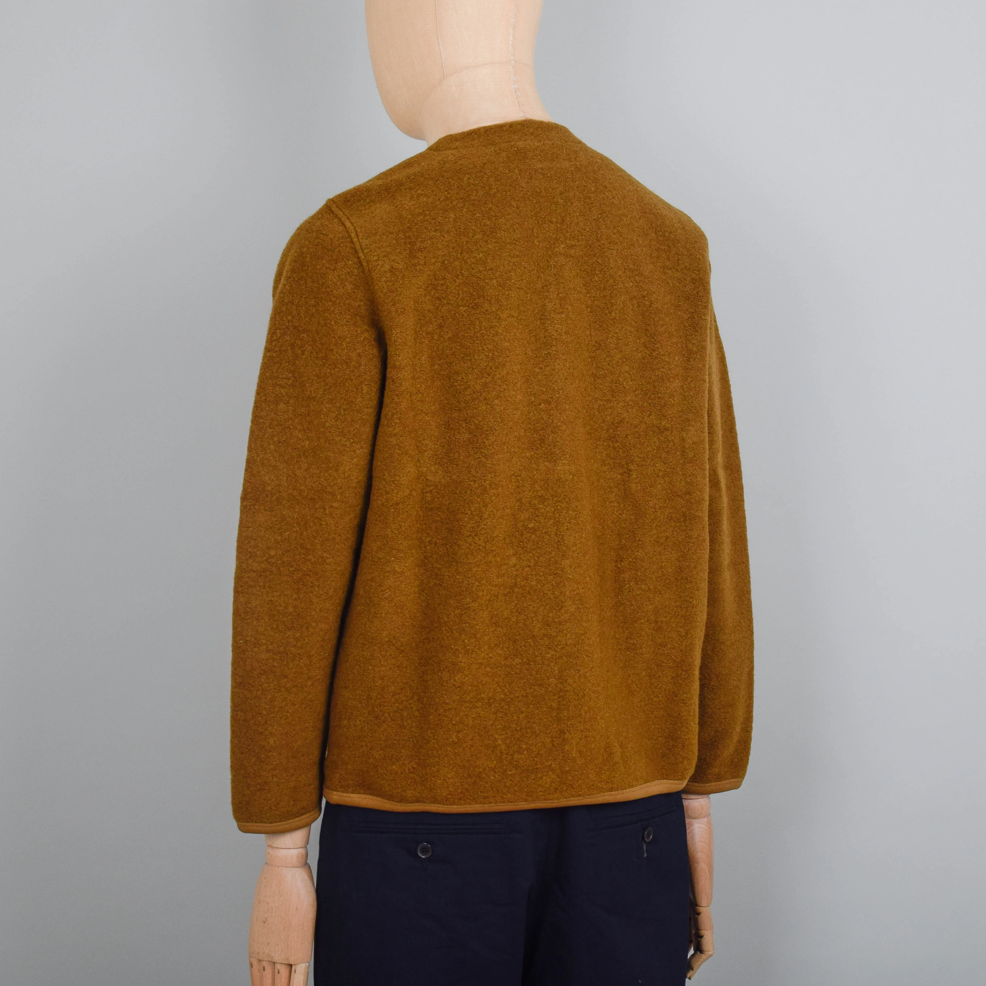 Universal Works Wool Fleece Cardigan - Mustard - Image 3