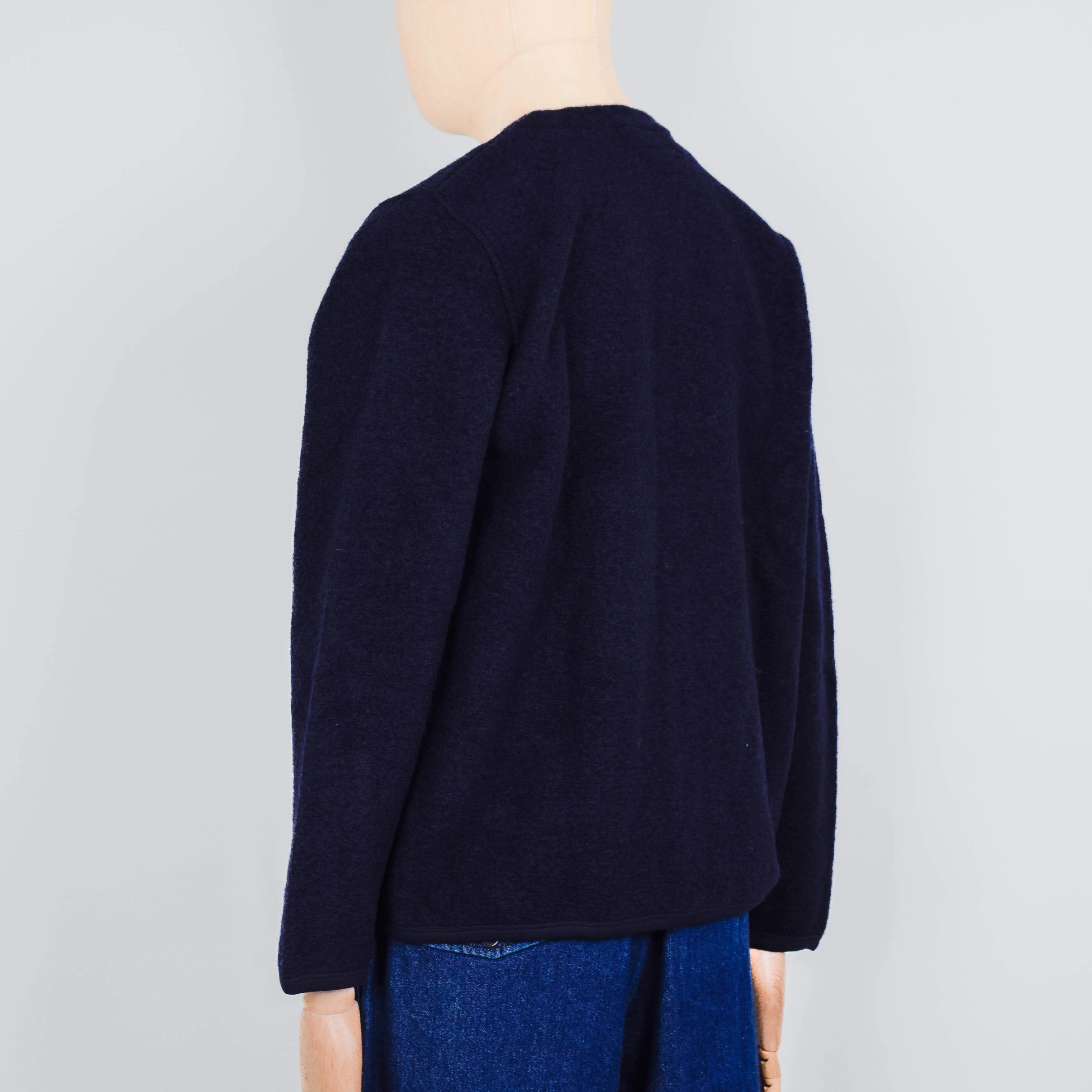 Universal Works Wool Fleece Cardigan - Navy - Image 3