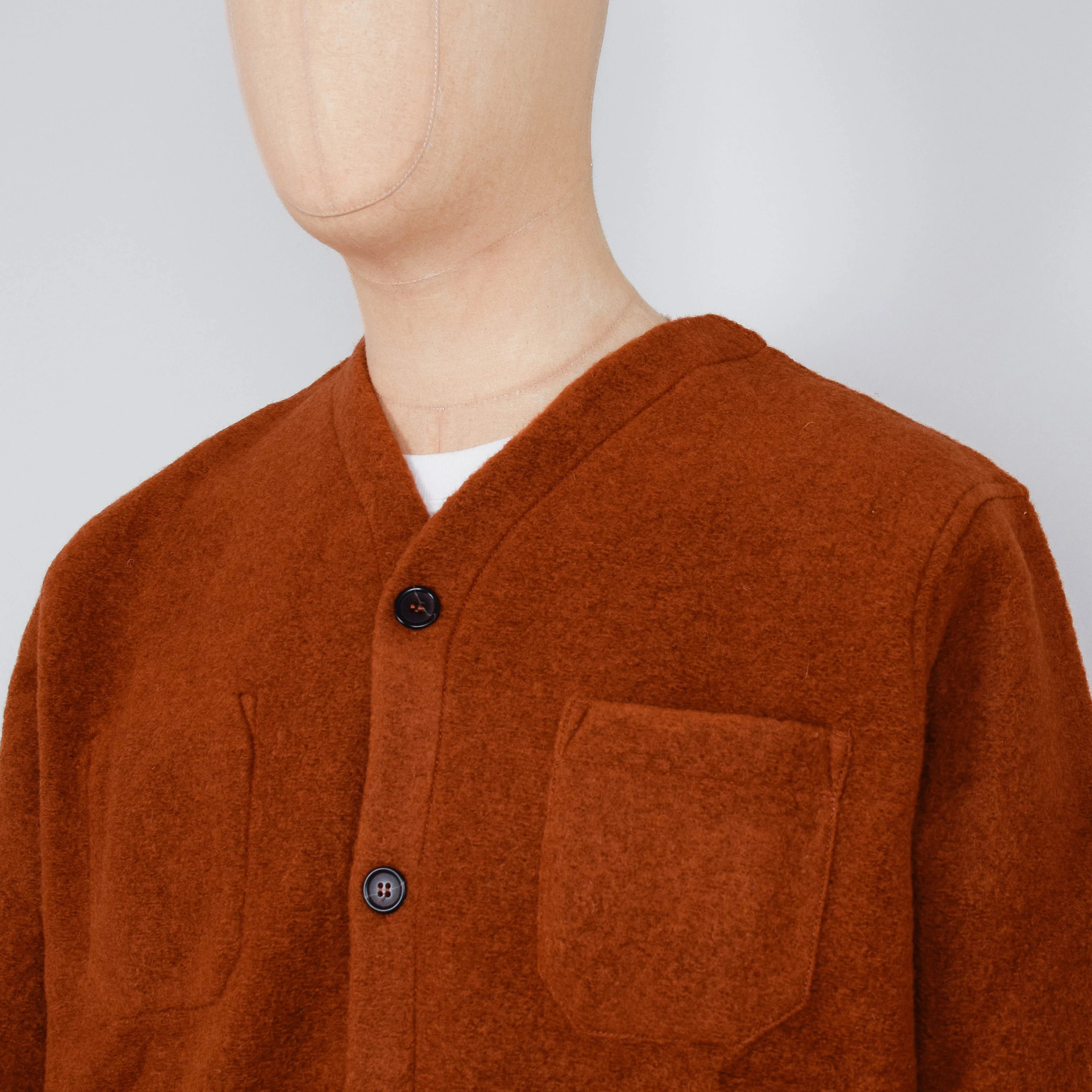 Universal Works Wool Fleece Cardigan - Rust - Image 2