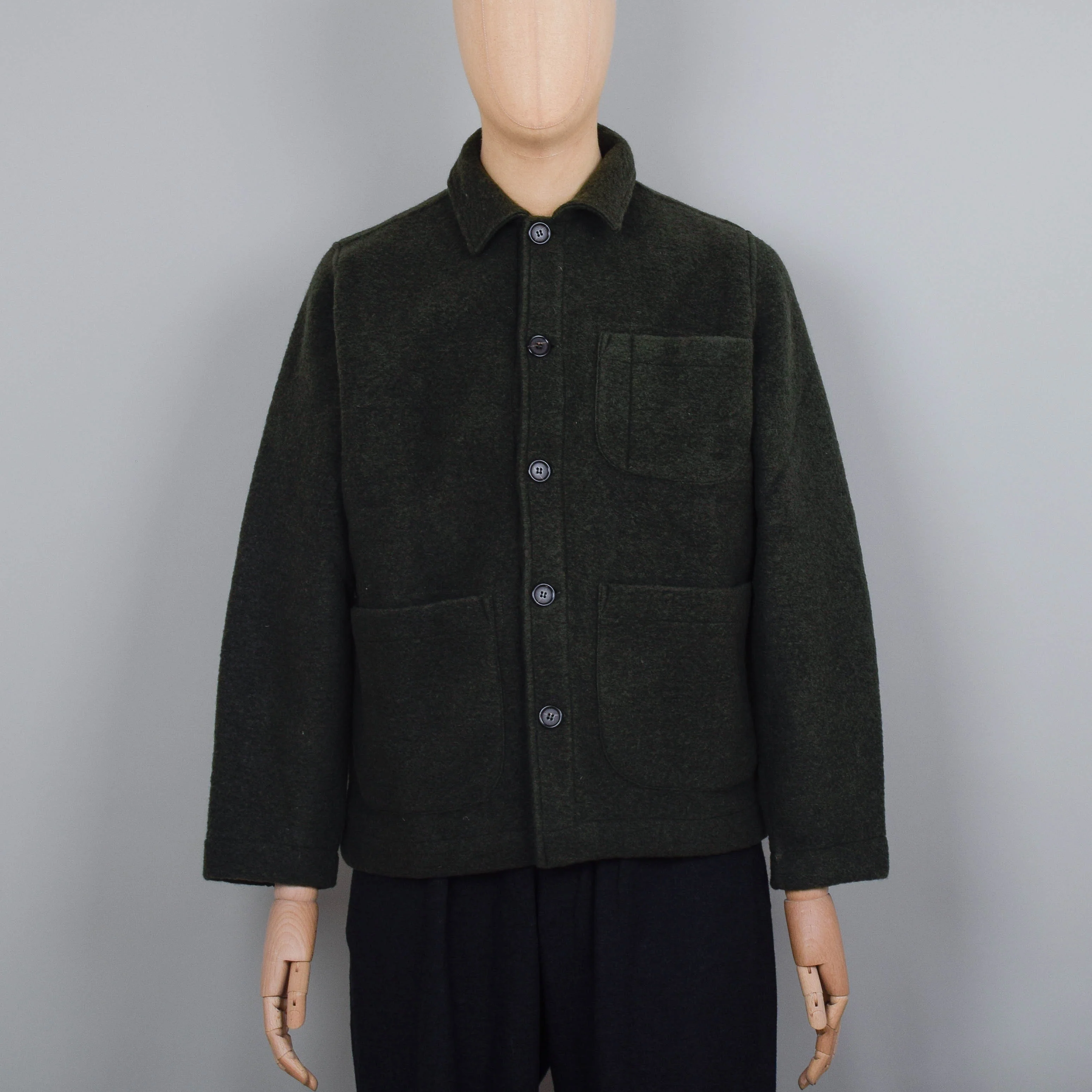 Universal Works Wool Fleece Field Jacket - Olive