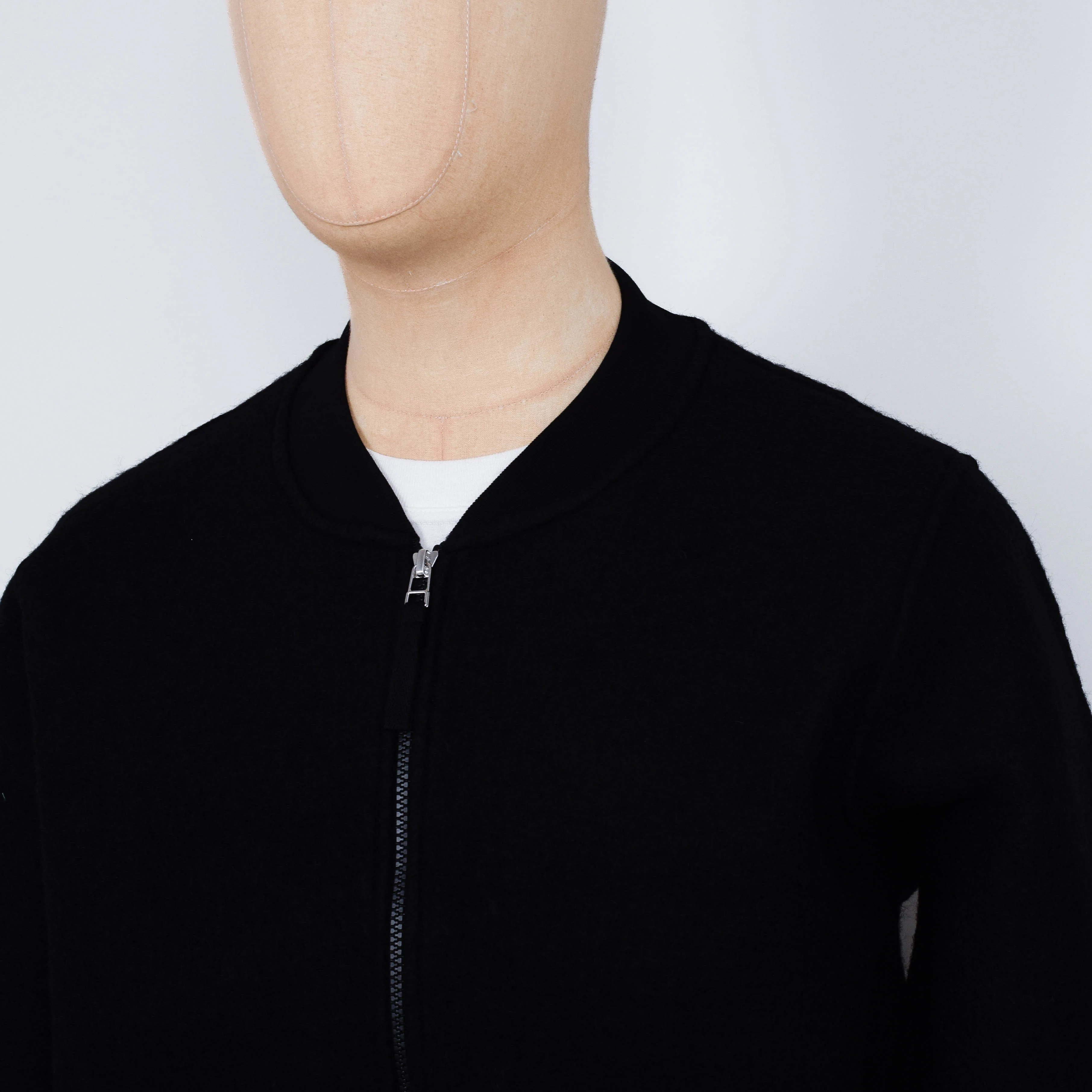 Universal Works Wool Fleece Zip Bomber Jacket - Black - Image 2