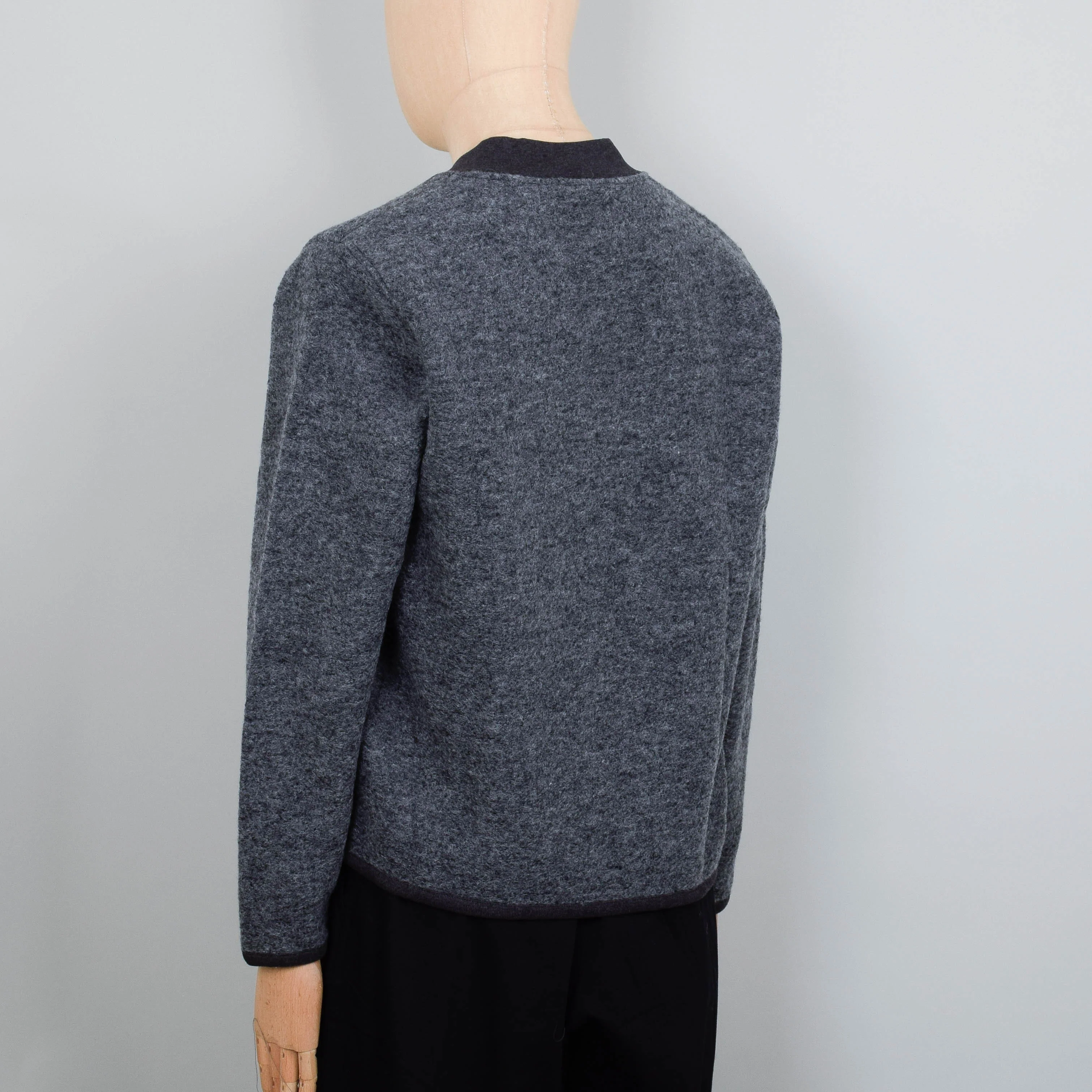 Universal Works Wool Fleece Zip Bomber Jacket - Grey - Image 3