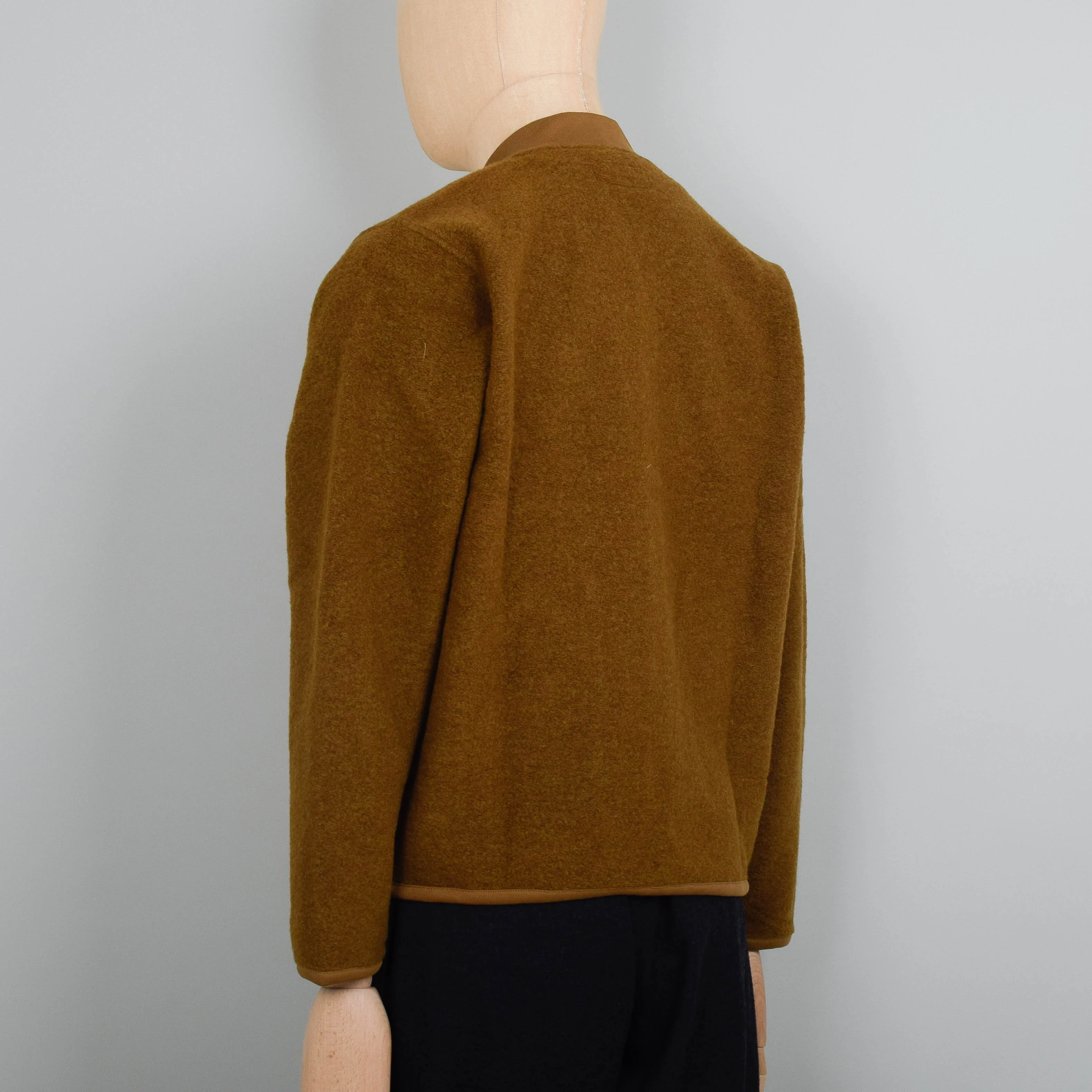 Universal Works Wool Fleece Zip Bomber Jacket - Mustard - Image 4