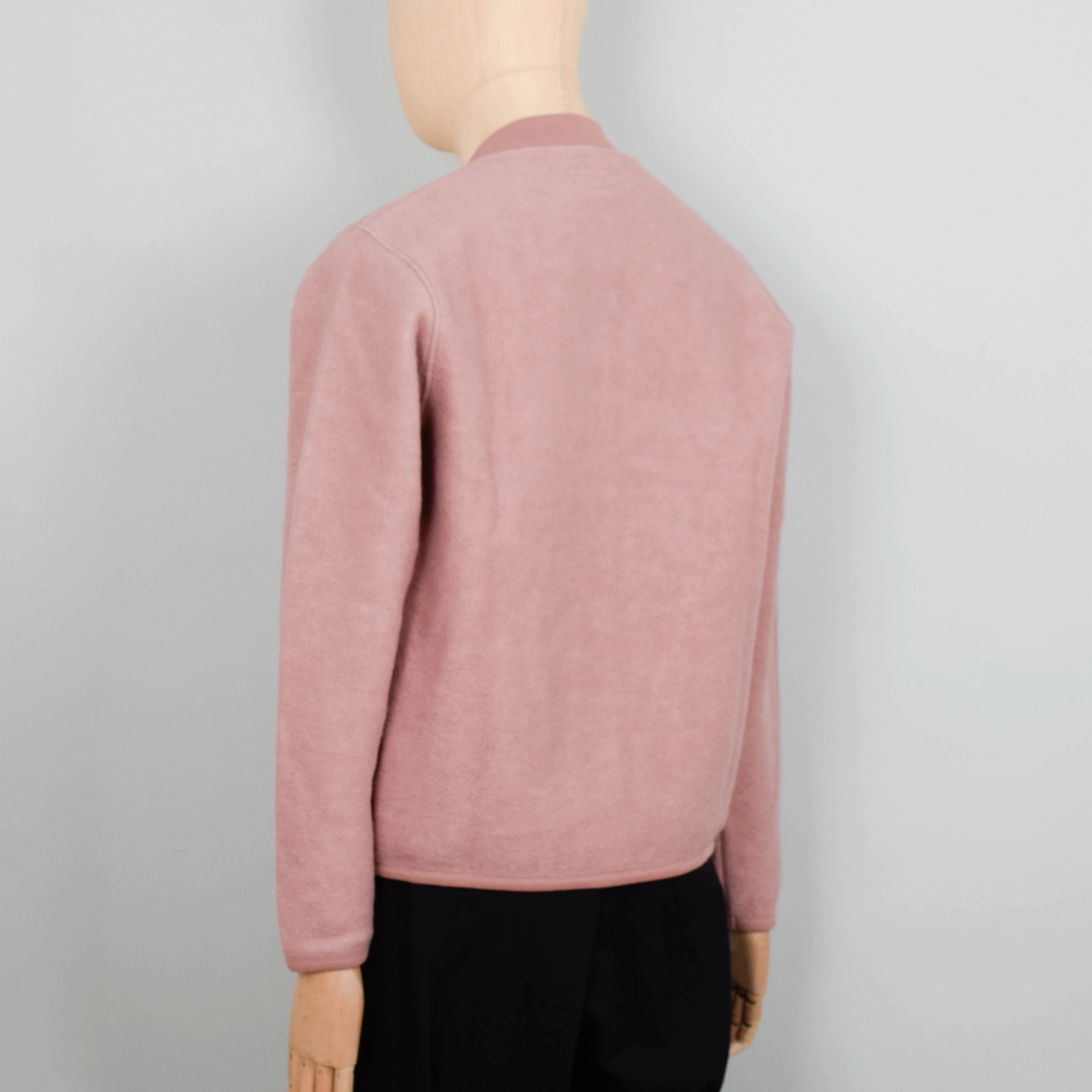 Universal Works Wool Fleece Zip Bomber Jacket - Pink - Image 3