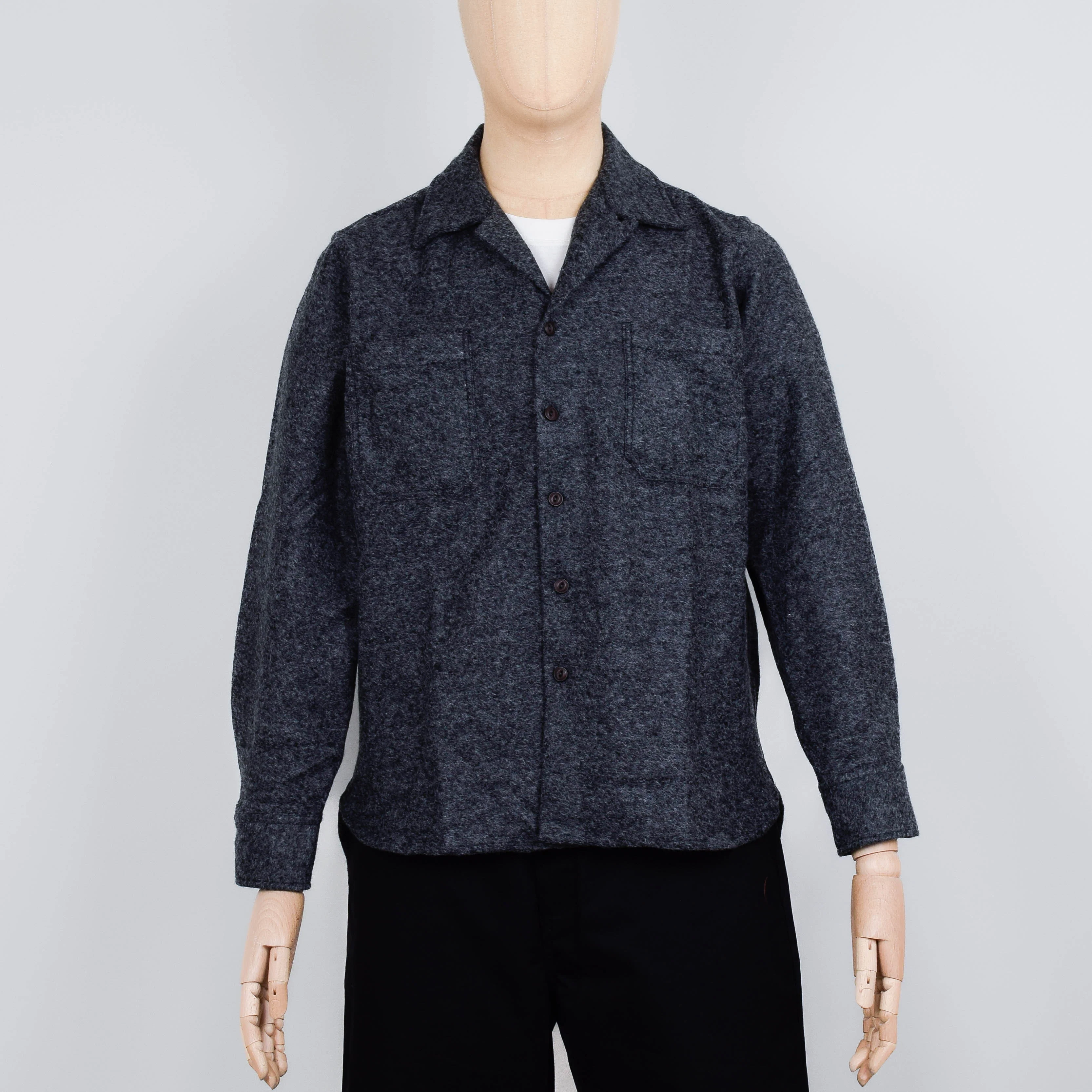 Universal Works Work Shirt Dam Marl - Grey