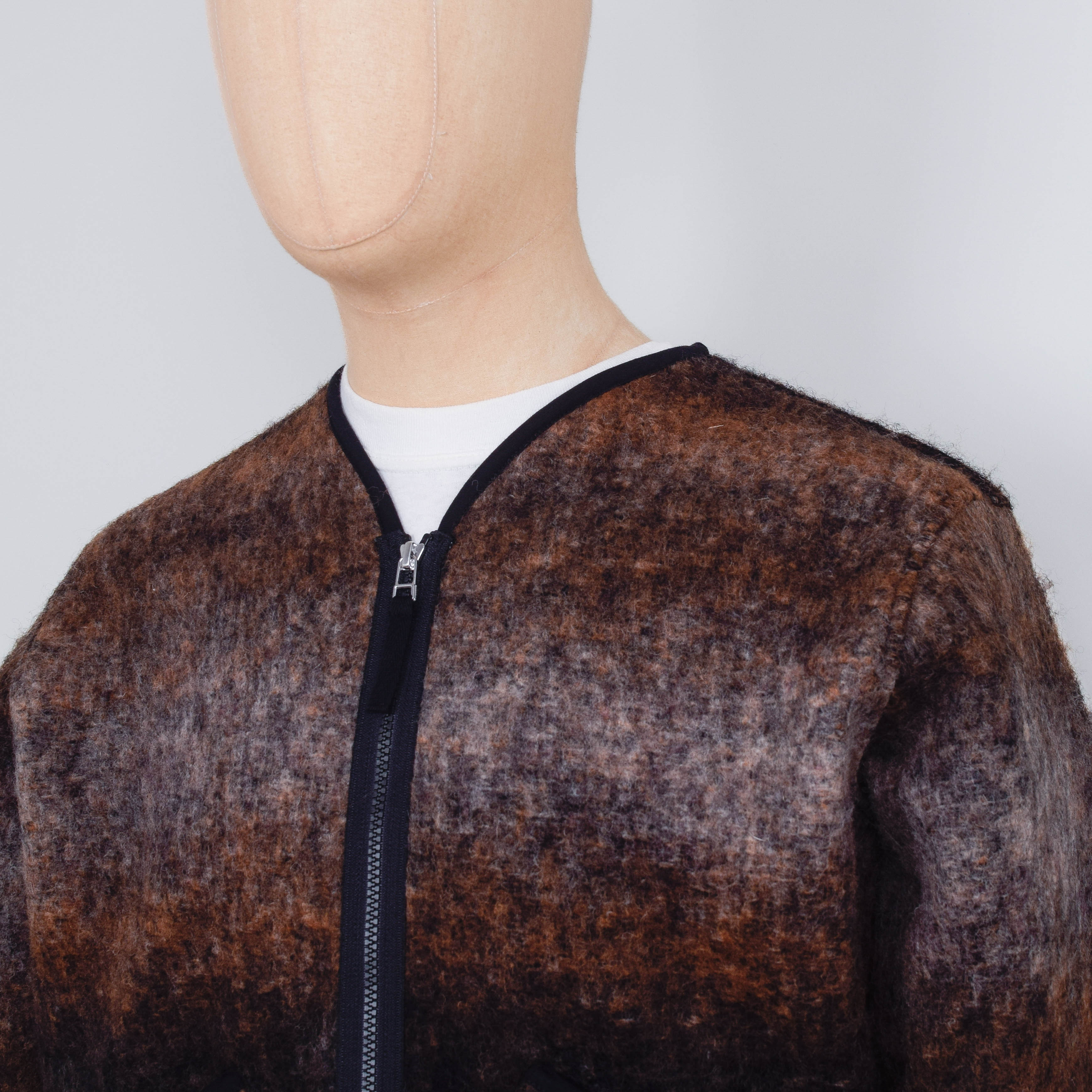 Universal Works Zip Liner Jacket Ombre Fleece - Brown - Image 2