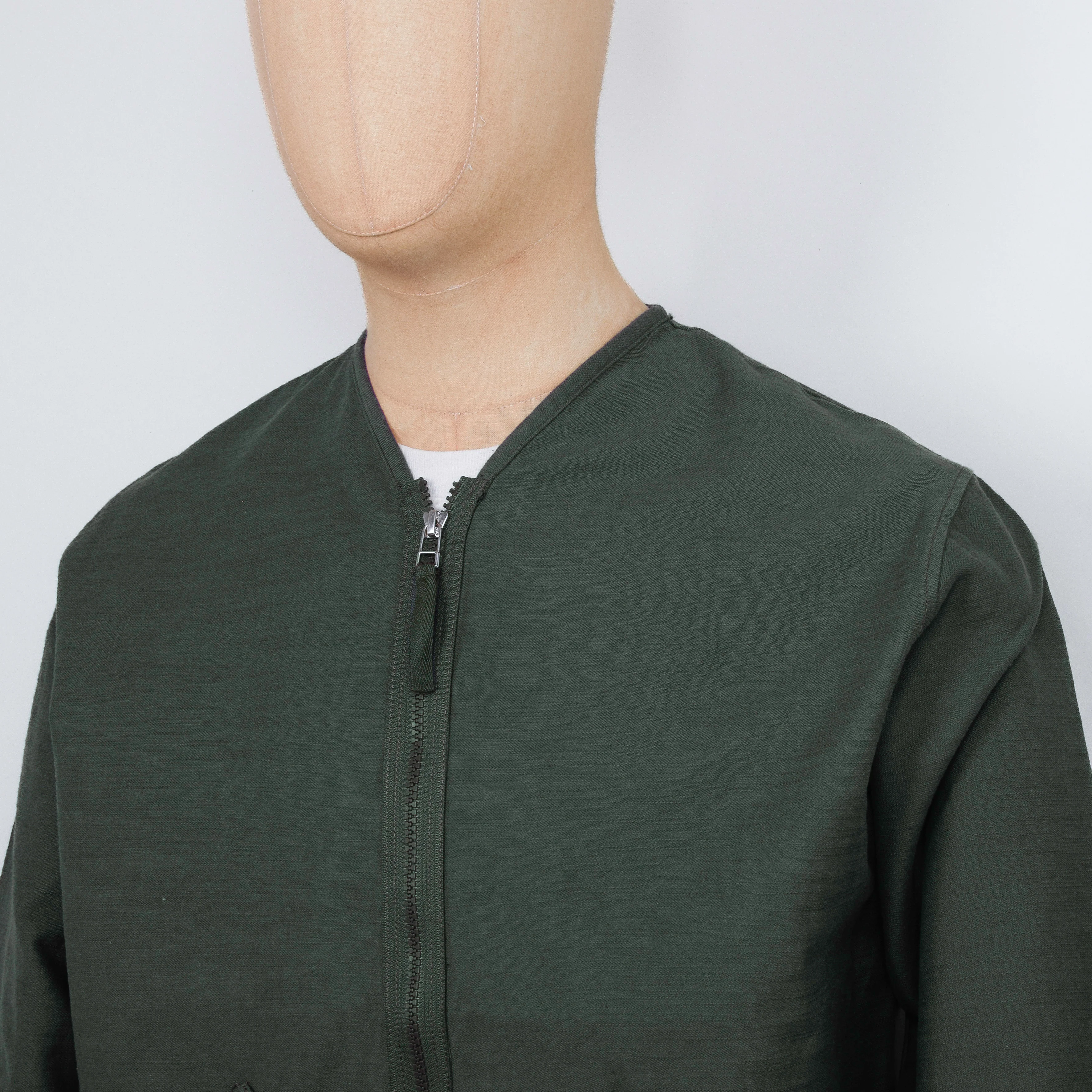 Universal Works Zip Liner Jacket Sateen - Olive - Image 2
