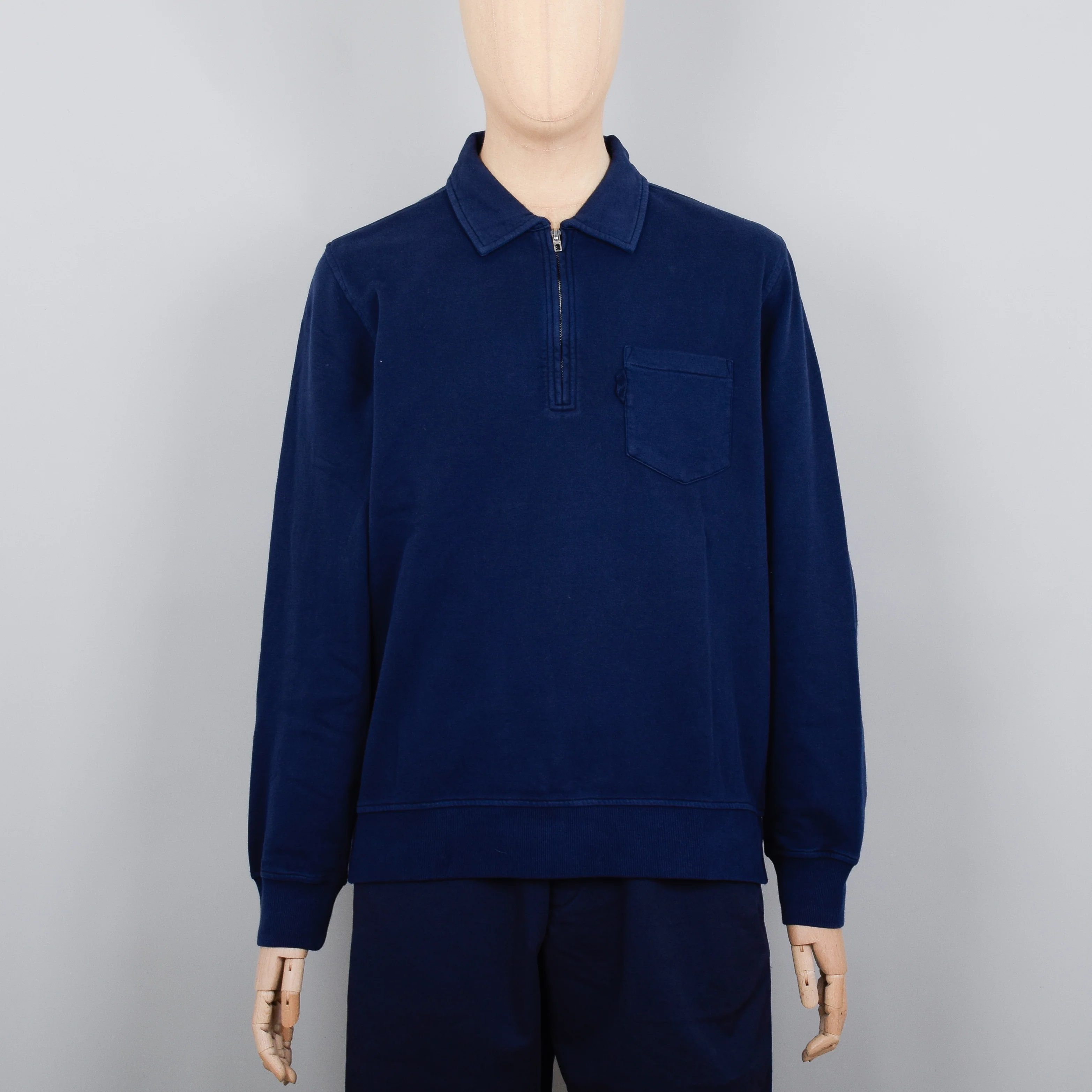 YMC Sugden Zip Sweatshirt - Navy
