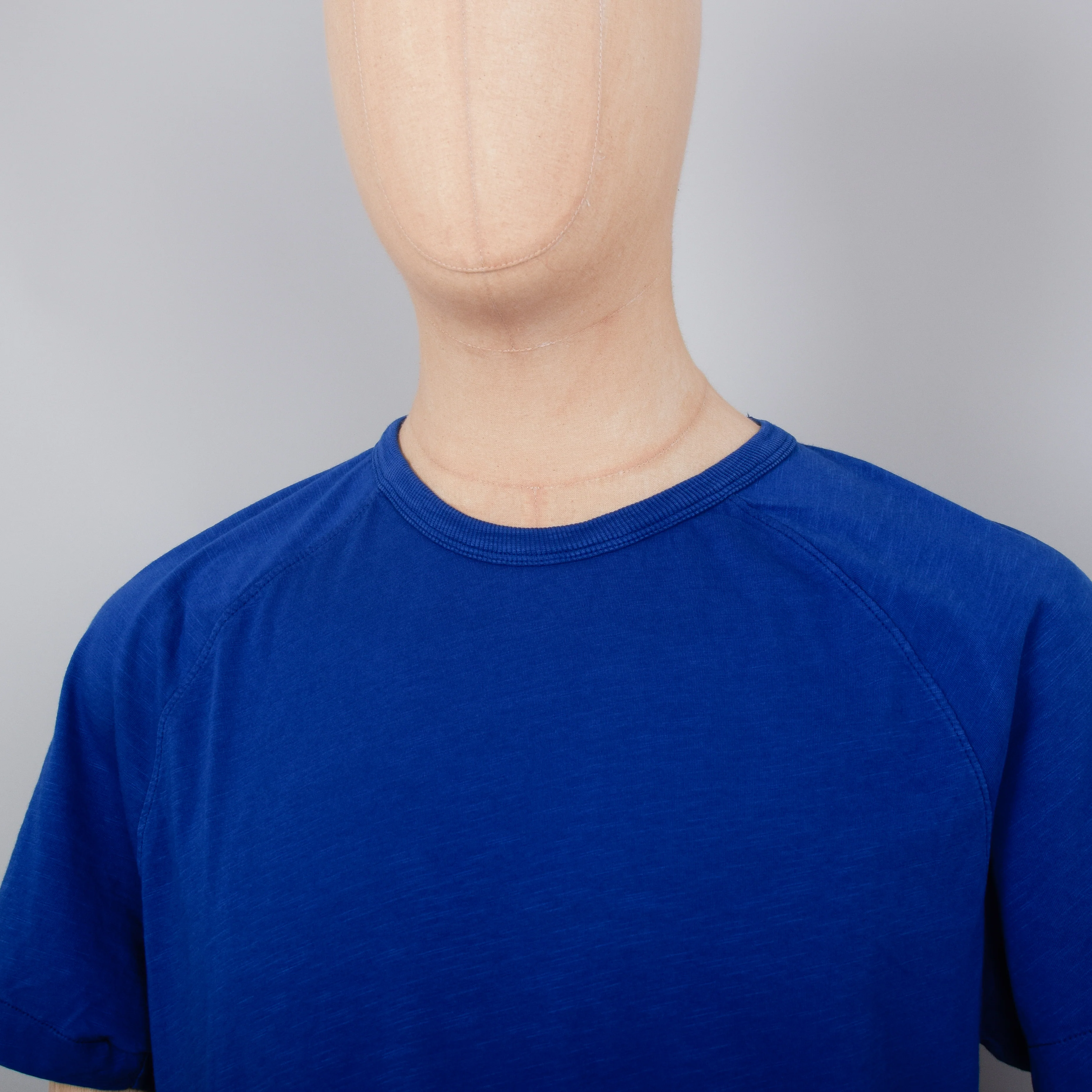 YMC Television Raglan T-Shirt - Blue - Image 2