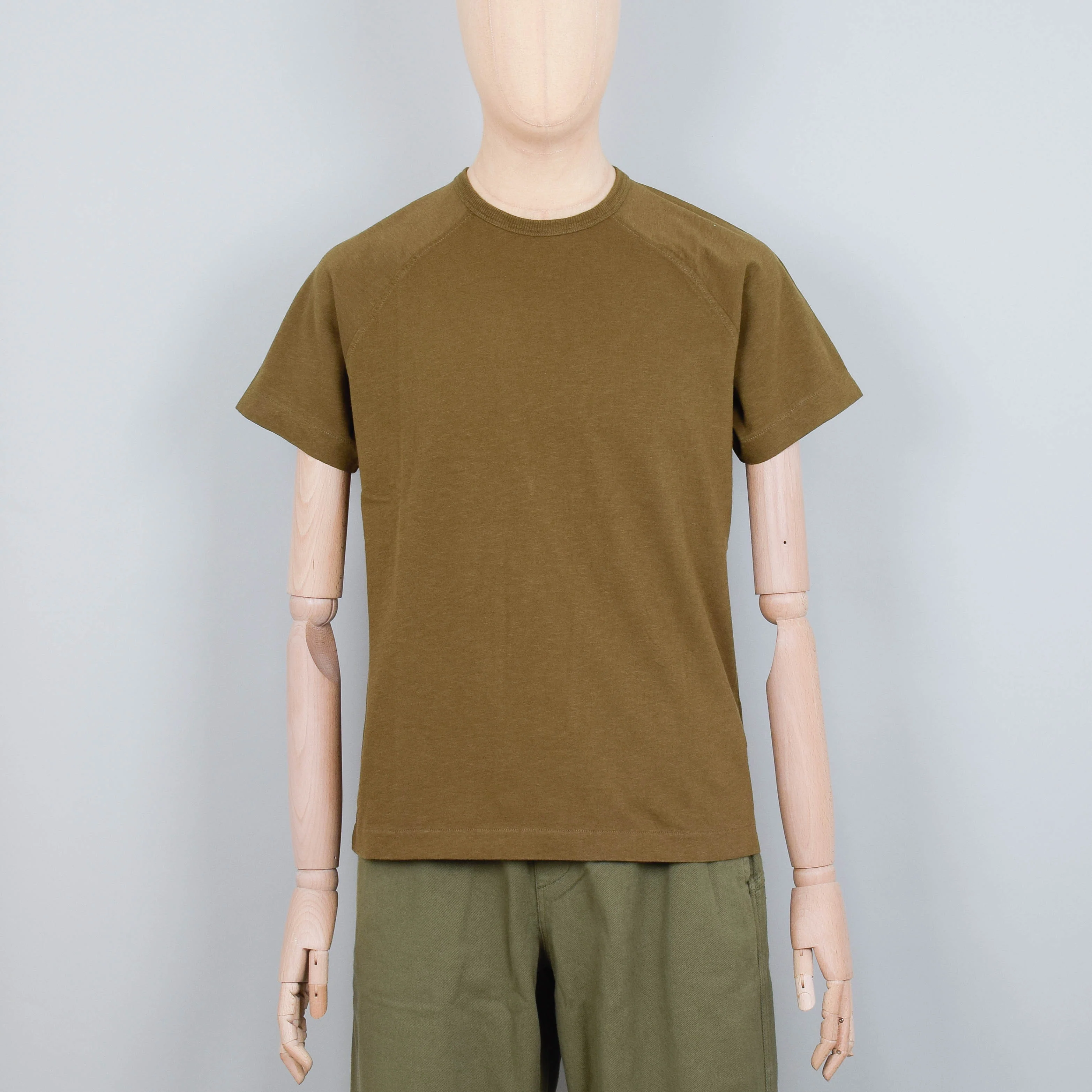 YMC Television Raglan T-Shirt - Olive