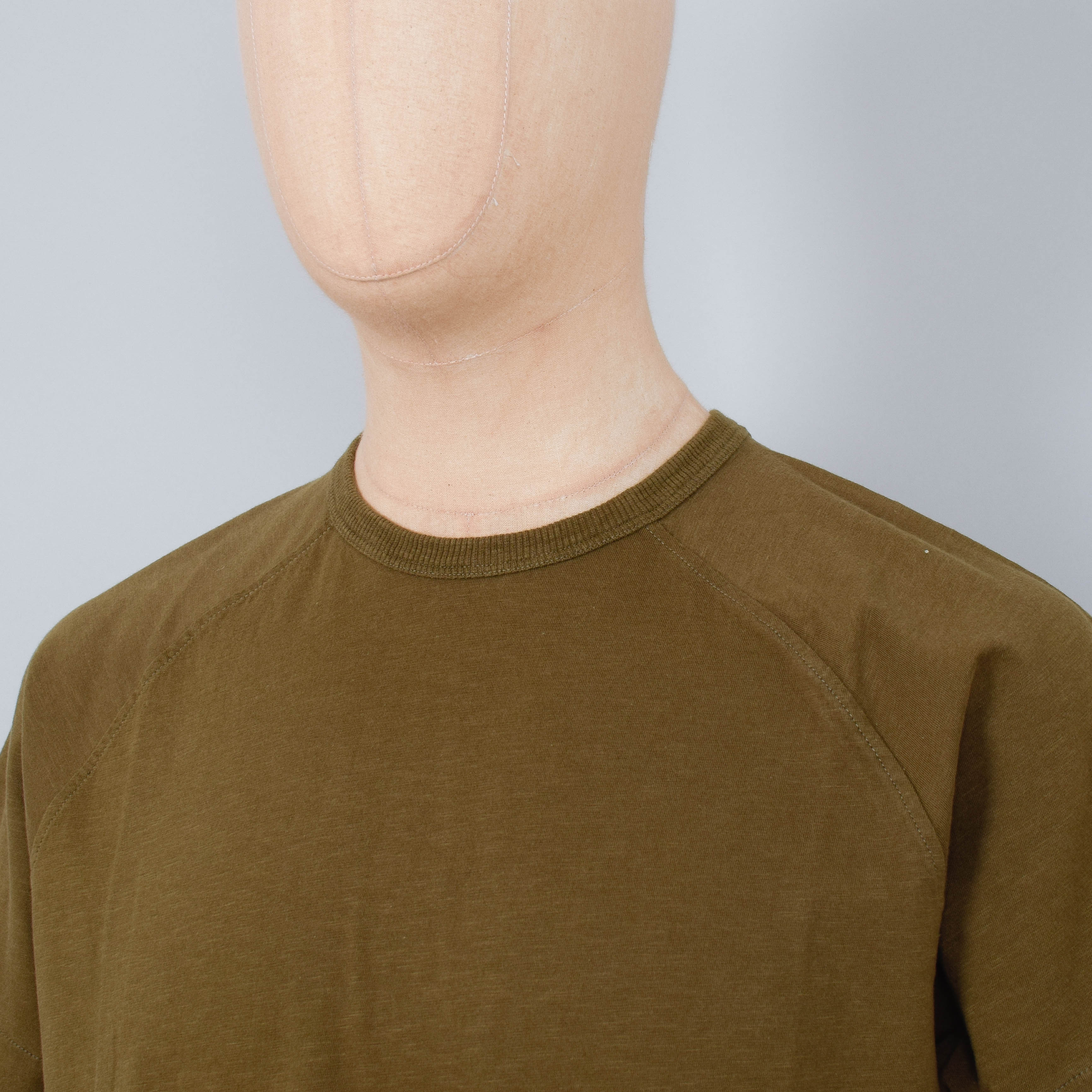 YMC Television Raglan T-Shirt - Olive - Image 2