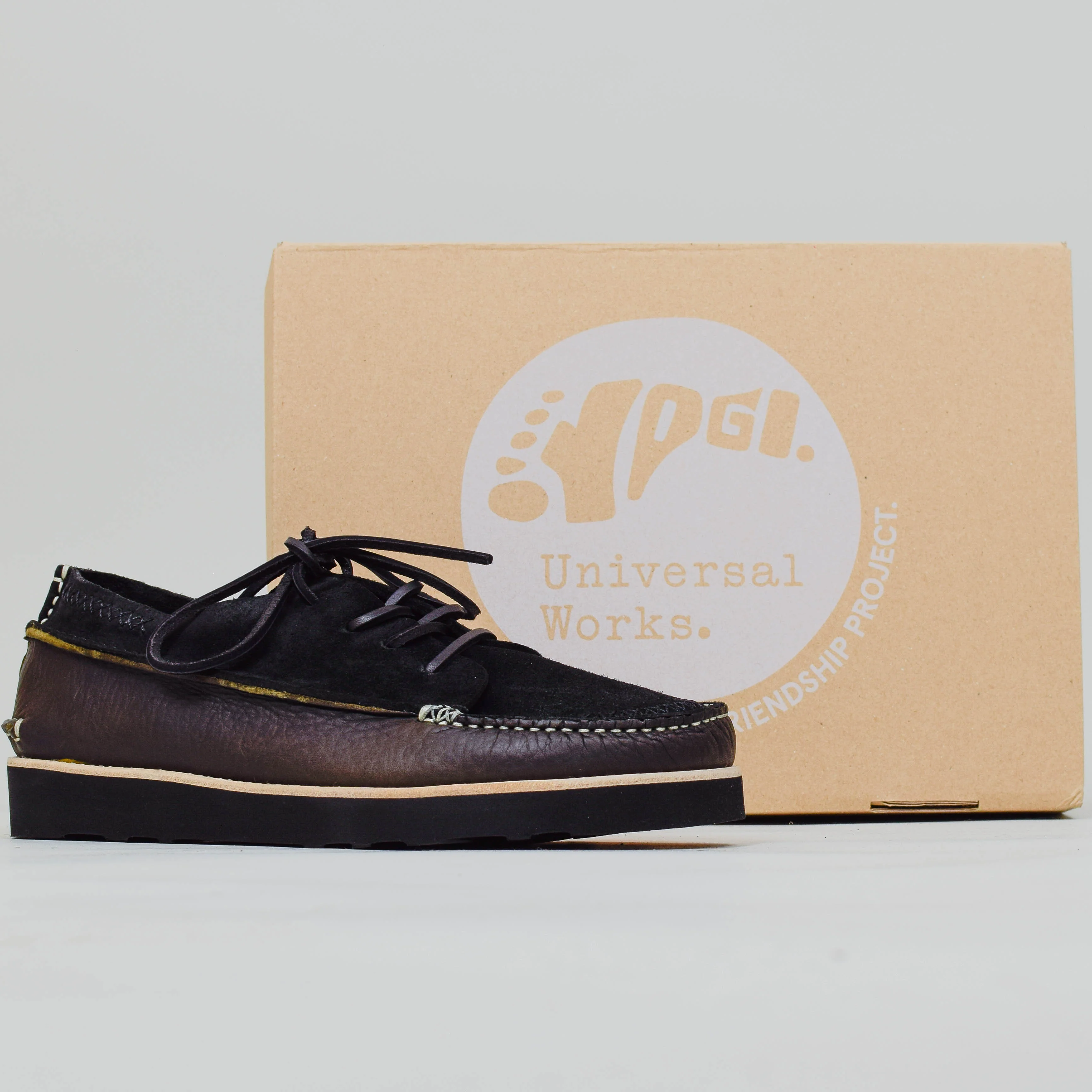 Yogi x Universal Works: Finn III on Eva Outsole - Black/Khaki - Image 2