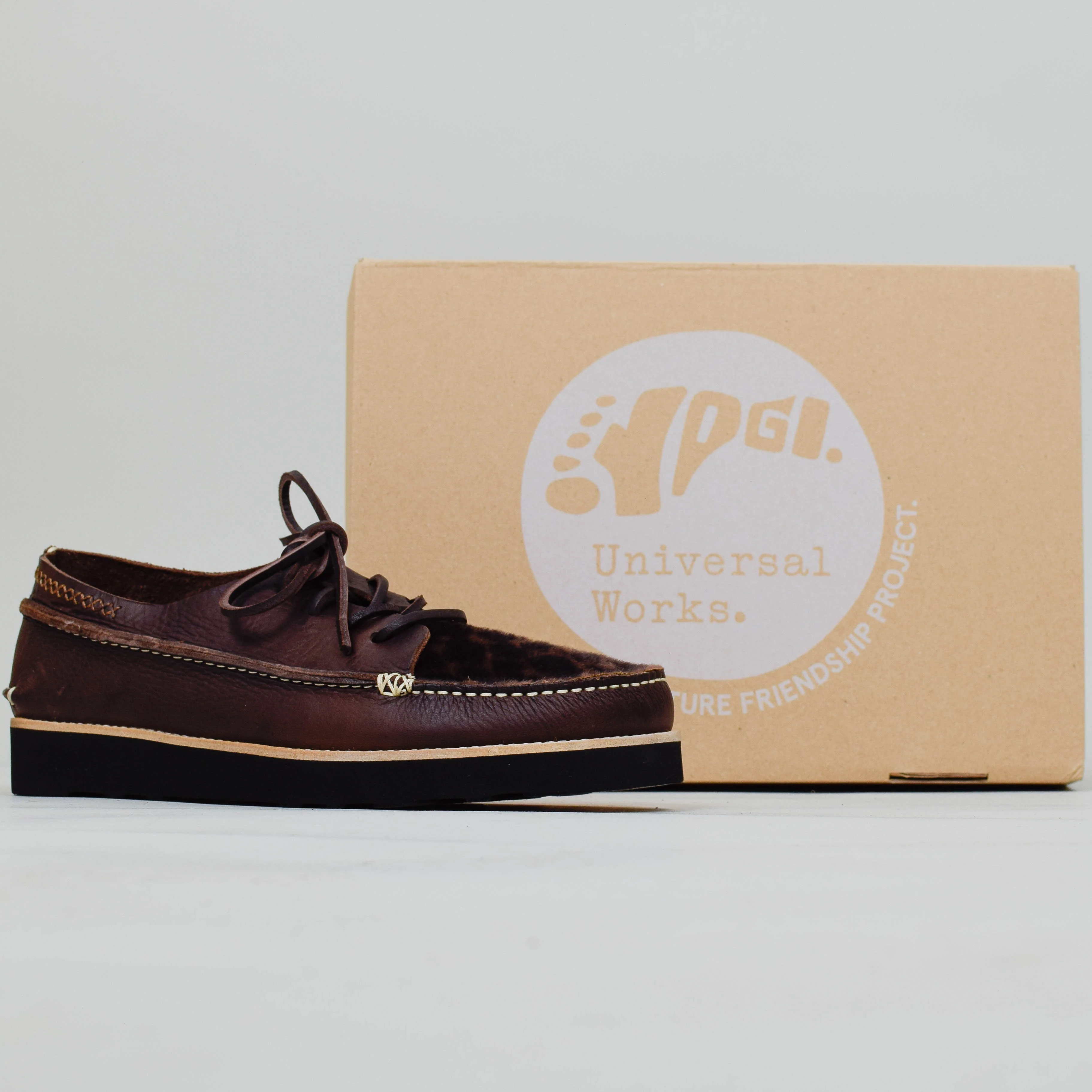Yogi x Universal Works: Finn III on Eva Outsole - Dark Brown/Leopard - Image 2